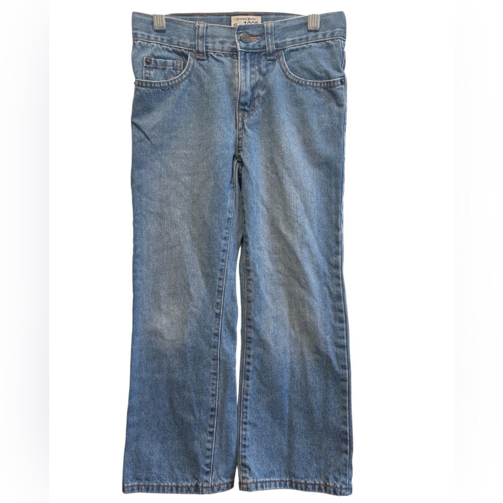 The Children’s Place Light Wash Denim Bootcut With Adjustable Waist Tabs- Size 7